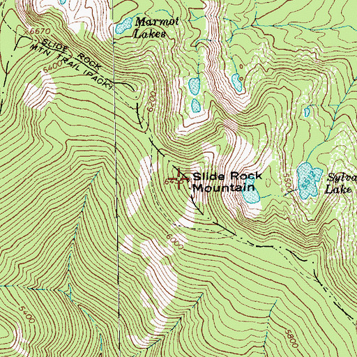 Topographic Map of Slide Rock Mountain, MT
