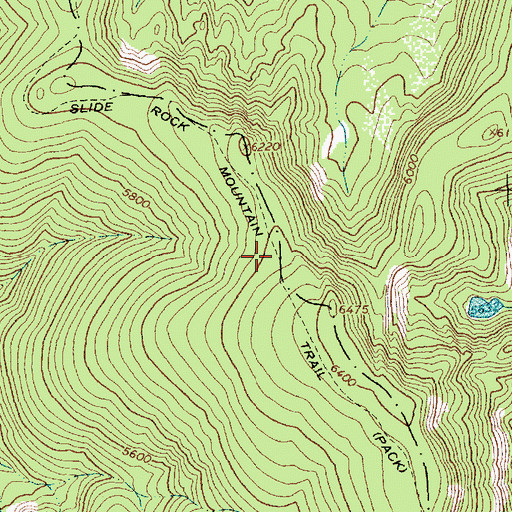 Topographic Map of Slide Rock Mountain Trail, MT