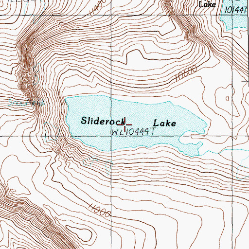 Topographic Map of Sliderock Lake, MT