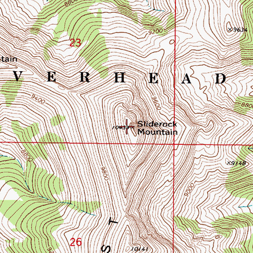 Topographic Map of Sliderock Mountain, MT