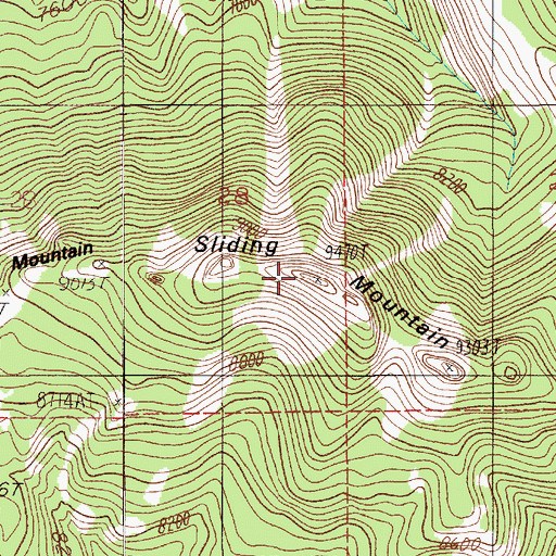 Topographic Map of Sliding Mountain, MT