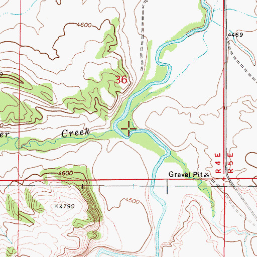 Topographic Map of Slim Jim Creek, MT