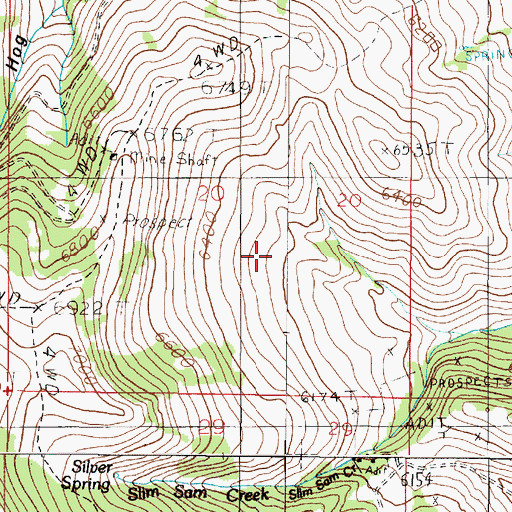 Topographic Map of Slim Sam Basin, MT
