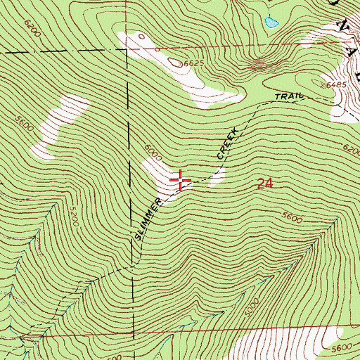 Topographic Map of Slimmer Creek Trail, MT