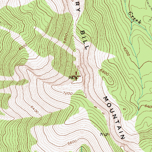 Topographic Map of Slippery Bill Mountain, MT
