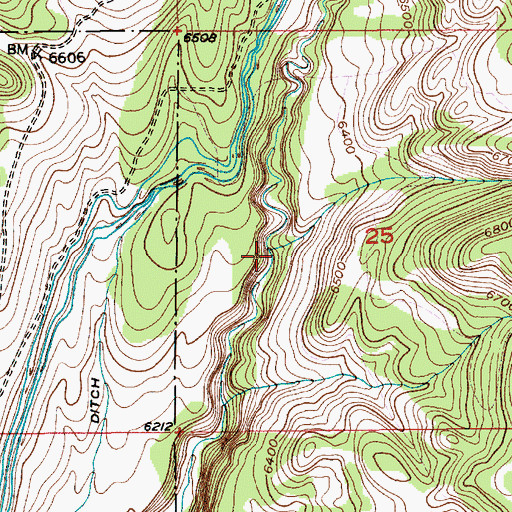 Topographic Map of Slippery Creek, MT