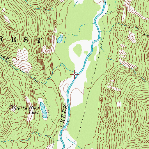 Topographic Map of Slippery Hoof Creek, MT