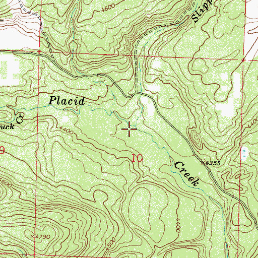 Topographic Map of Slippery John Creek, MT