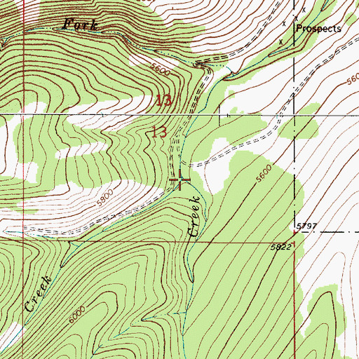 Topographic Map of Slough Creek, MT