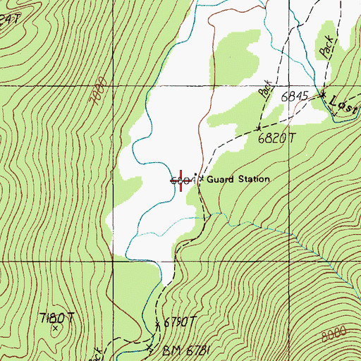 Topographic Map of Slough Creek Guard Station, MT