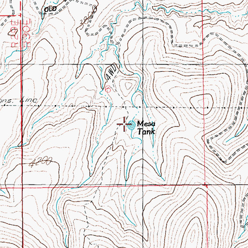 Topographic Map of Mesa Tank, AZ