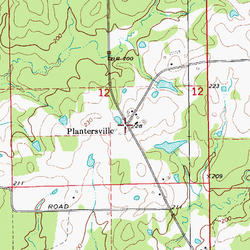 Topographic Map of Plantersville School (historical), AR