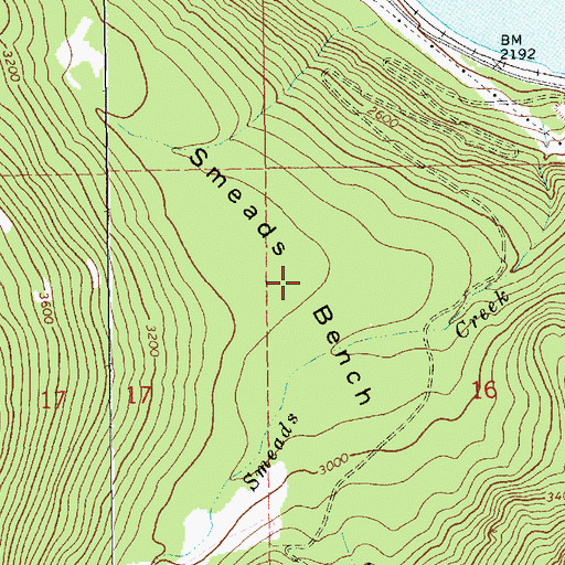 Topographic Map of Smeads Bench, MT