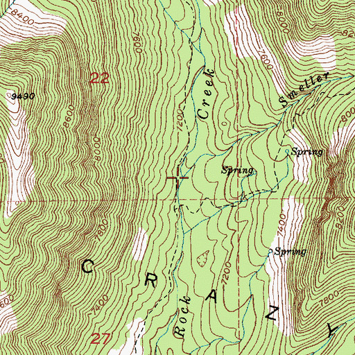 Topographic Map of Smeller Creek, MT