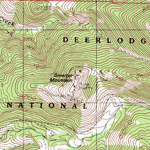 Topographic Map of Smelter Mountain, MT