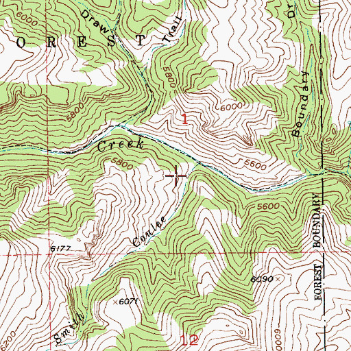 Topographic Map of Smith Coulee, MT