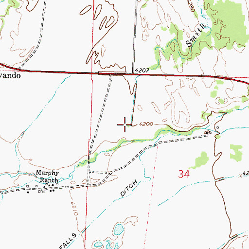 Topographic Map of Smith Creek, MT