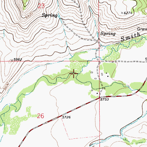 Topographic Map of Smith Creek, MT