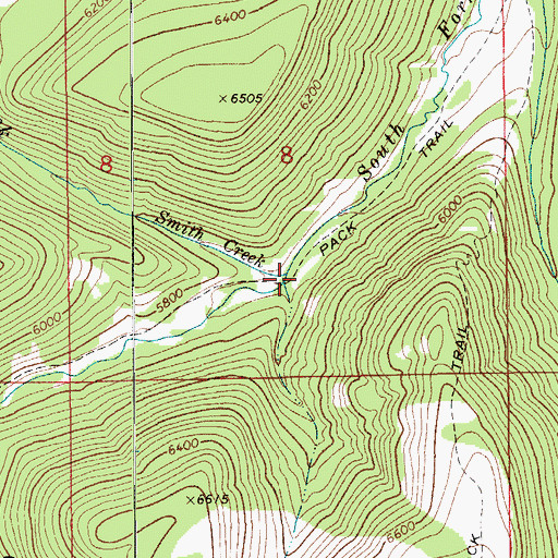 Topographic Map of Smith Creek, MT