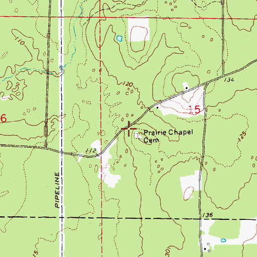 Topographic Map of Prairie Chapel Methodist Church (historical), AR