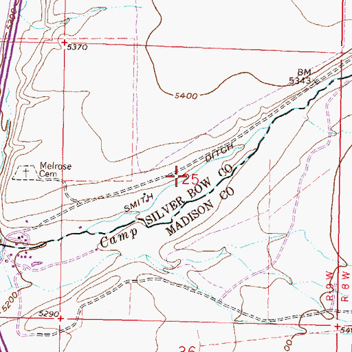Topographic Map of Smith Ditch, MT