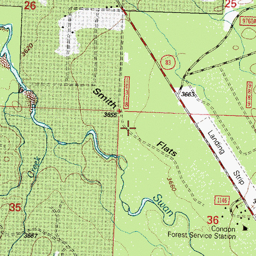 Topographic Map of Smith Flats, MT