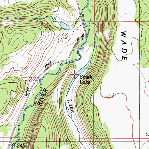 Topographic Map of Smith Lake, MT