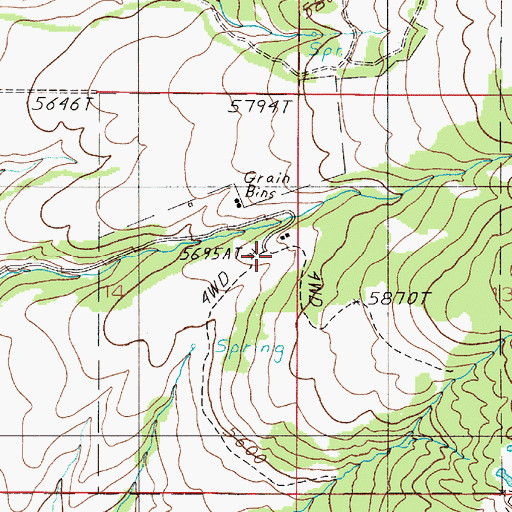 Topographic Map of Smith Ranch, MT