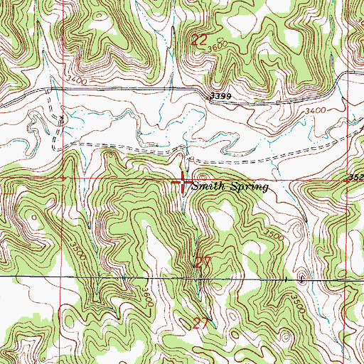 Topographic Map of Smith Spring, MT