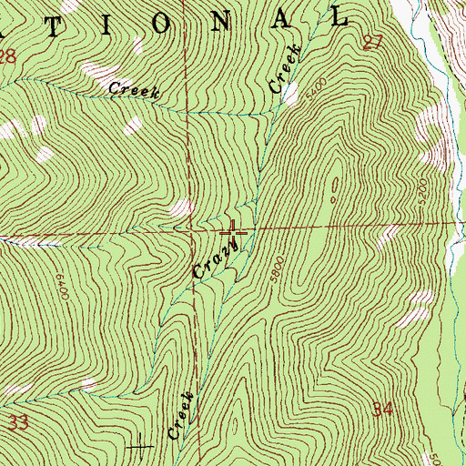 Topographic Map of Smoke Creek, MT