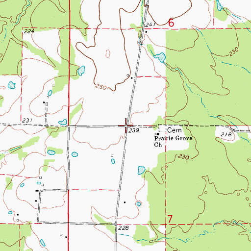 Topographic Map of Prairie Grove, AR