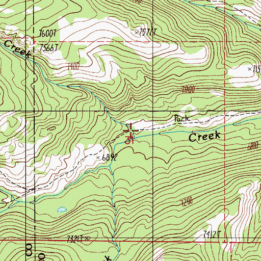 Topographic Map of Smokey Creek, MT