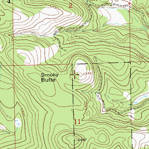 Topographic Map of Smoky Butte, MT