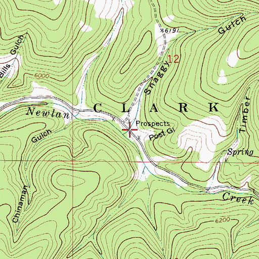 Topographic Map of Snaggy Gulch, MT