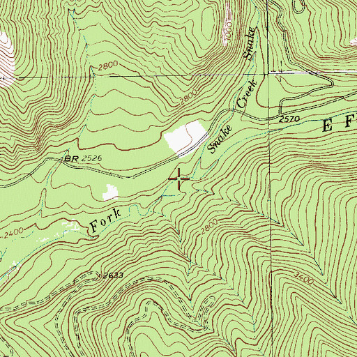 Topographic Map of Snake Creek, MT