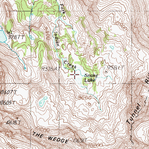 Topographic Map of Snake Lake, MT