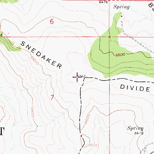 Topographic Map of Snedaker Divide, MT