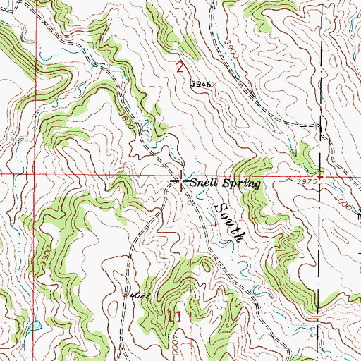 Topographic Map of Snell Spring, MT