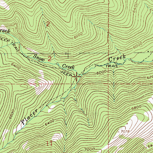 Topographic Map of Snow Creek, MT