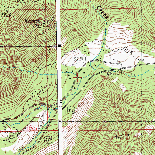 Topographic Map of Snow Creek, MT