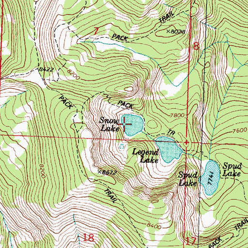 Topographic Map of Charity Lake, MT