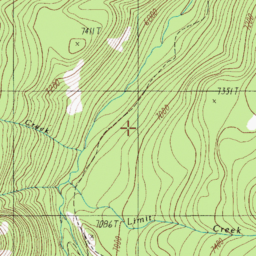 Topographic Map of Snowbank Trail, MT