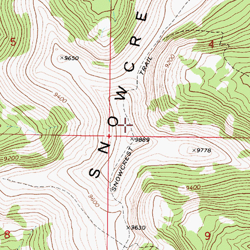 Topographic Map of Snowcrest Trail, MT