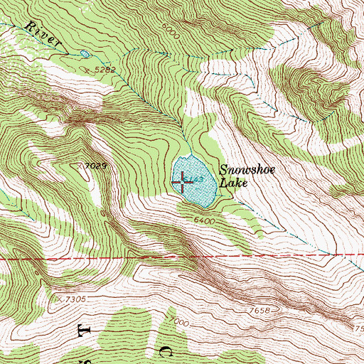 Topographic Map of Snowshoe Lake, MT