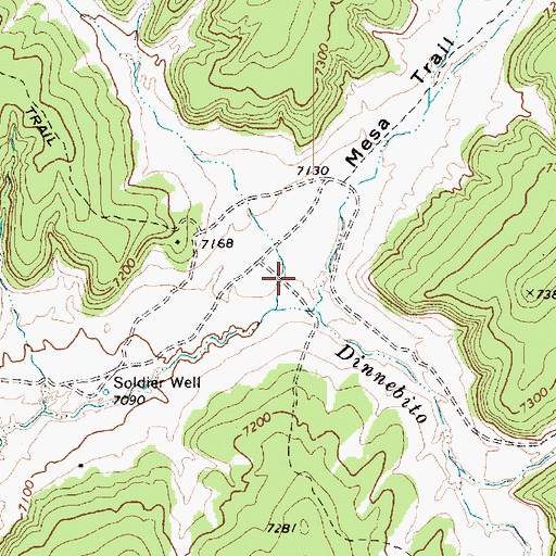 Topographic Map of Mesa Trail Valley, AZ