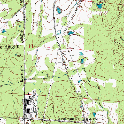 Topographic Map of Reed Settlement (historical), AR