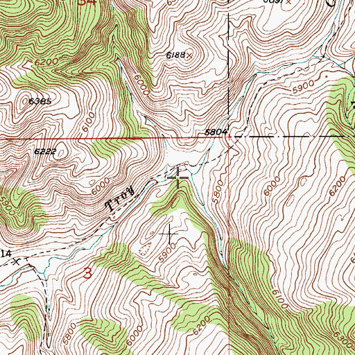 Topographic Map of Snowslide Creek, MT