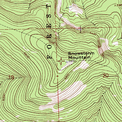 Topographic Map of Snowstorm Mountain, MT