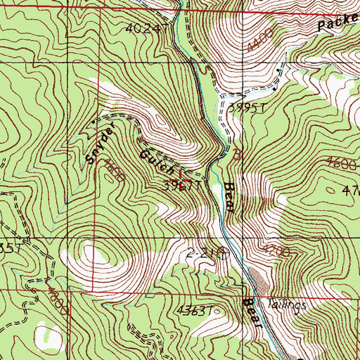 Topographic Map of Snyder Gulch, MT