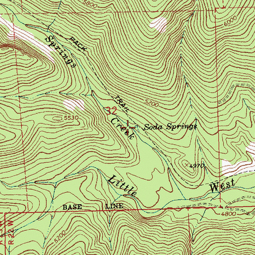 Topographic Map of Soda Springs, MT
